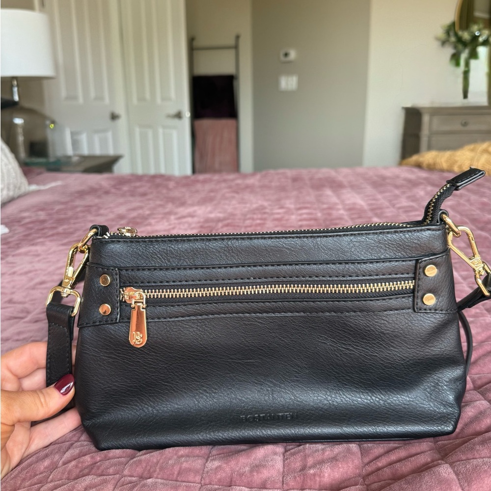 Black Leather Crossbody Bag